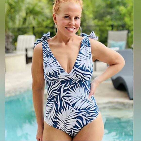 Swimsuits For All Other - NEW Kim Gravel x Swimsuits For All Tie Shoulder Key West Palm 1-Piece Suit